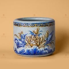 Bát Hương Thờ Men Rạn Nổi Họa Tiết Hoa Sen